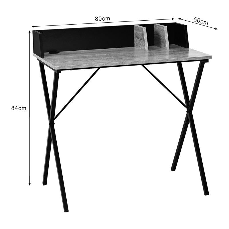 Birou cu aspect modern Zervan, metal și Lemn, Stejar - Negru, 80x50x84 cm, foto produs 6
