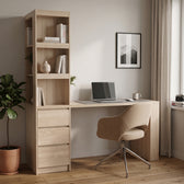 Birou cu biblioteca Cliner, Sonoma, 140x50x180 cm