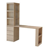 Birou cu biblioteca Cliner, Sonoma, 140x50x180 cm, imagine produs 4