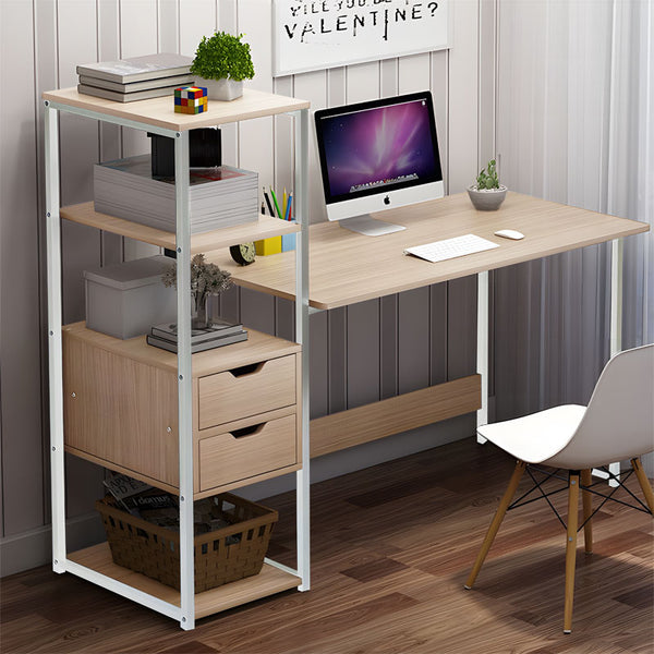 Birou cu biblioteca Zayn ΙΙ, Natural,  107x40x110 cm
