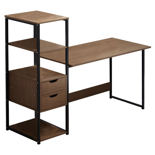 Birou cu biblioteca Zayn, Nuc, 107x40x110 cm