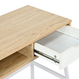 Birou Rezio cu raft si sertar, 75x45x76 cm - Stejar-Alb