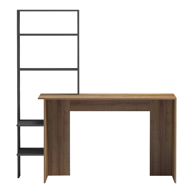 Birou Bivoro cu raft, 140x55x150 cm - Stejar-Gri