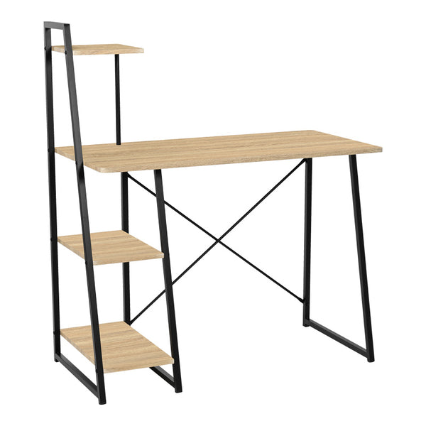 Birou cu rafturi Deckstor, metal și Lemn, Stejar, 102x50x117 cm
