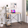 Birou cu rafturi Deckstor, metal și Lemn, Stejar, 102x50x117 cm, imagine suplimentara
