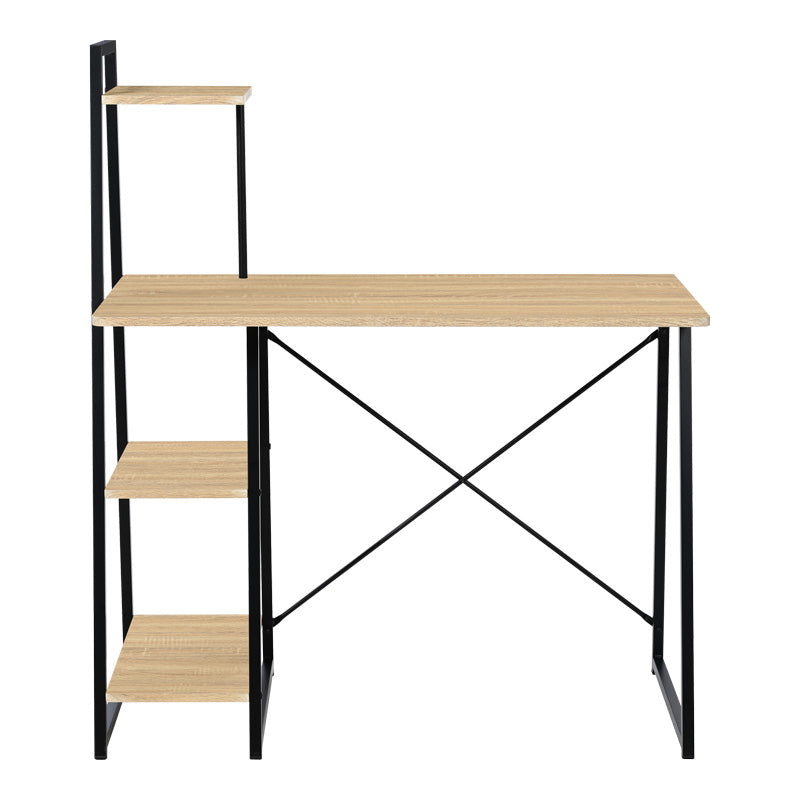 Birou cu rafturi Deckstor, metal și Lemn, Stejar, 102x50x117 cm, perspectiva suplimentara