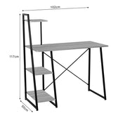 Birou cu rafturi Deckstor, metal și Lemn, Stejar, 102x50x117 cm, foto produs 6
