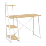 Birou cu rafturi Deckstor, Stejar, albe, 102x50x117 cm
