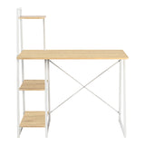 Birou cu rafturi Deckstor, Stejar, albe, 102x50x117 cm