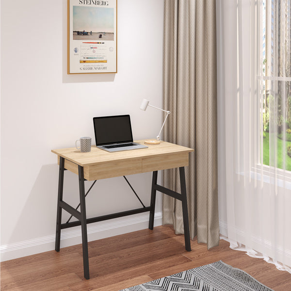 Birou cu sertare Lione, Stejar, 90x50x75 cm