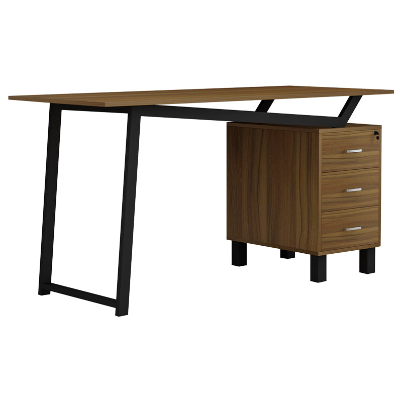 Birou cu sertare Prosper, Nuc, 140x60x76 cm