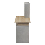 Birou Meza cu raft si dulap, 146x55x129 cm - Sonoma-Gri Ciment