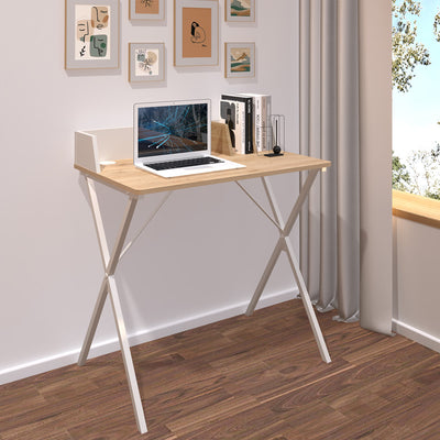 Birou de birou albe Zervan, Lemn de Stejar, 80x50x84 cm, imagine suplimentara