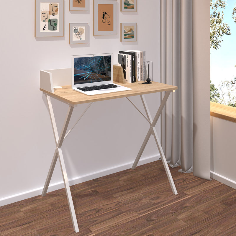 Birou de birou albe Zervan, Lemn de Stejar, 80x50x84 cm, imagine suplimentara