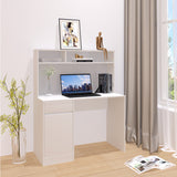 Birou Secreta cu raft, 110x50x135 cm - Alb