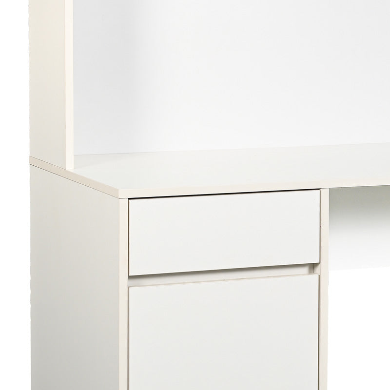Birou Secreta cu raft, 110x50x135 cm - Alb