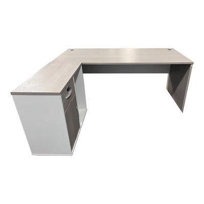 Birou de colt Armadi I, Sonoma-Alb, 180x80x75 cm, imagine suplimentara