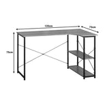 Birou de colt Merlin, Stejar, 120x73x75 cm