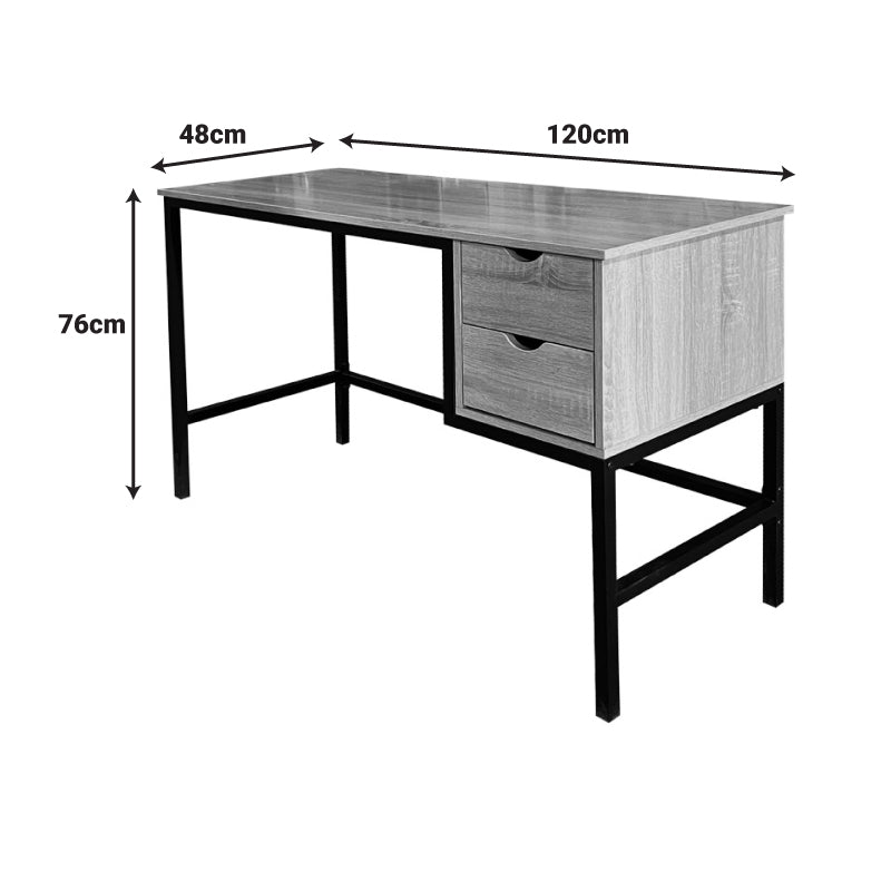 Birou de lucru Ramen, lemn, sonoma, 120x48x76 cm, perspectiva suplimentara