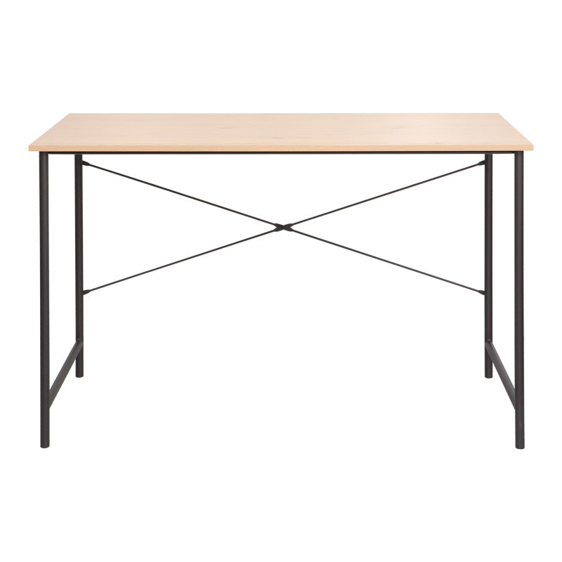 Birou de lucru Senzia, metal negru și lemn, Natural, 120x60x75 cm, detaliu produs