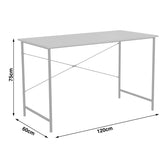 Birou de lucru Senzia, metal negru și lemn, Natural, 120x60x75 cm, foto produs 6