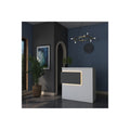 Birou de recepție Triana melaminat marmura Alb 110x40x110cm
