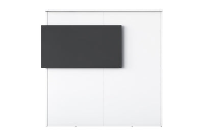 Birou de recepție Triana melaminat marmura, Alb, 110x40x110 cm, foto produs 7