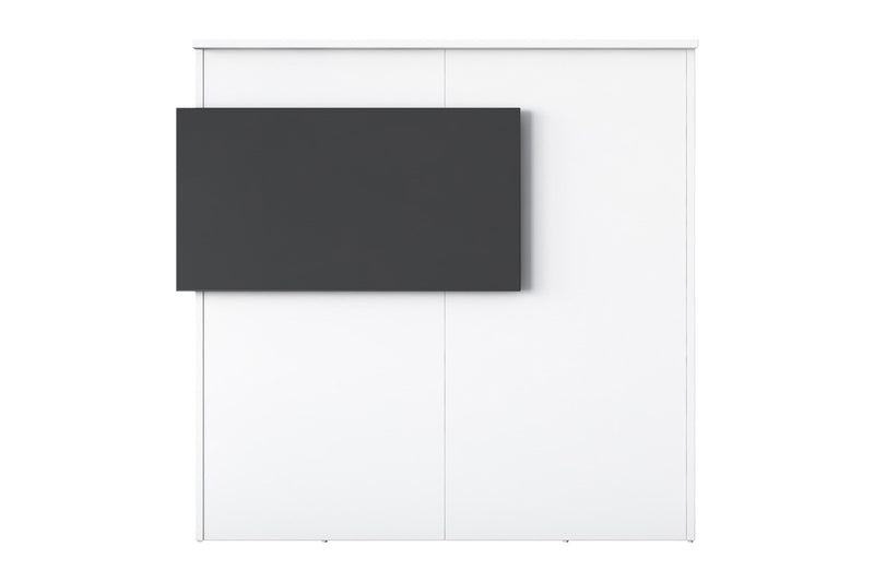 Birou de recepție Triana melaminat marmura, Alb, 110x40x110 cm, foto produs 7