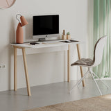 Birou Malia, 120x60x75 cm - Alb-Natural-Gri