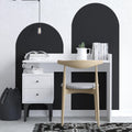 Birou Dow cu 2 sertare, Alb, 100 x 80 x 45 cm