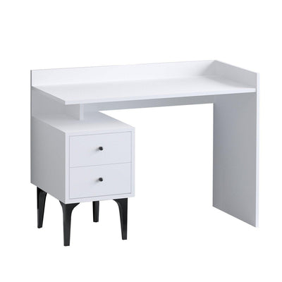 Birou Dow cu 2 sertare, Alb, 100 x 80 x 45 cm