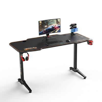 Birou Gaming Adore Carbon Series X9, 140 x 66 x 75 cm, suprafata carbon, mousepad, USB gamepad holder, suport pentru casti si