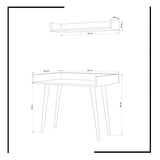 Birou Harmony cu raft, Stejar, 90 x 84 x 60 cm