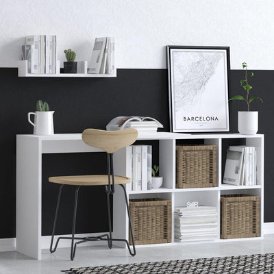 Birou Jack cu rafturi, Alb, 145 x 74 x 45 cm