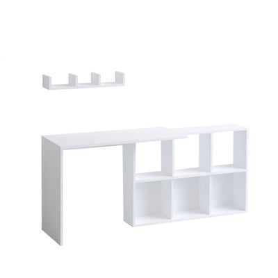 Birou Jack cu rafturi, Alb, 145 x 74 x 45 cm