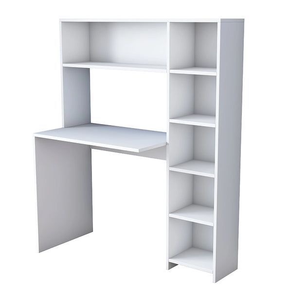 Birou Janson  cu biblioteca, alb, 114x40x142 cm