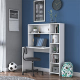 Birou Janson  cu biblioteca, alb, 114x40x142 cm