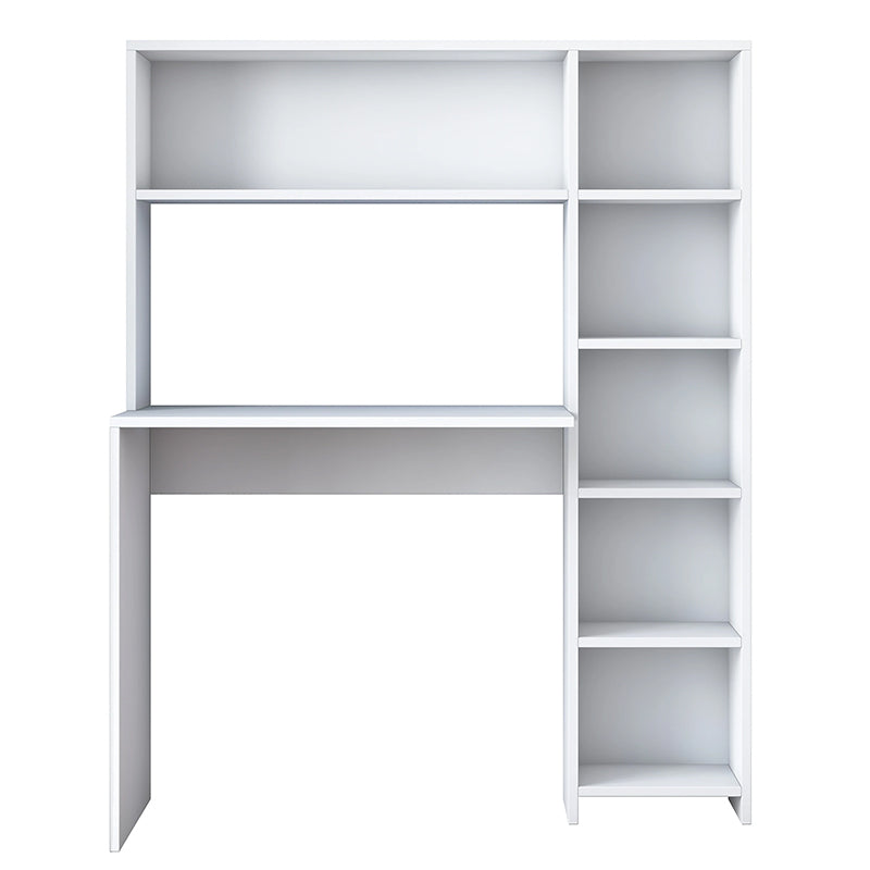 Birou Janson  cu biblioteca, alb, 114x40x142 cm