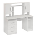Birou Keldra cu sertare si dulapuri culor alb 140x60x142 cm