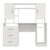 Birou Keldra cu sertare si dulapuri culor, alb, 140x60x142 cm, detaliu produs