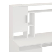 Birou Keldra cu sertare si dulapuri culor, alb, 140x60x142 cm, perspectiva suplimentara