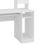 Birou Keldra cu sertare si dulapuri culor, alb, 140x60x142 cm