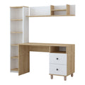 Birou Kontor, Sonoma-Alb, 160x50x162 cm Pakoworld, imagine principala produs, Birou, culoare Sonoma-Alb, dimensiuni 160 50 162 cm