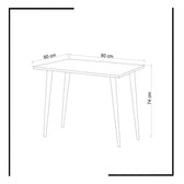 Birou Lery, Alb, 80 x 74 x 60 cm