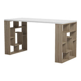 Birou Lovet cu raft, 140x60x75 cm - Sonoma-Alb