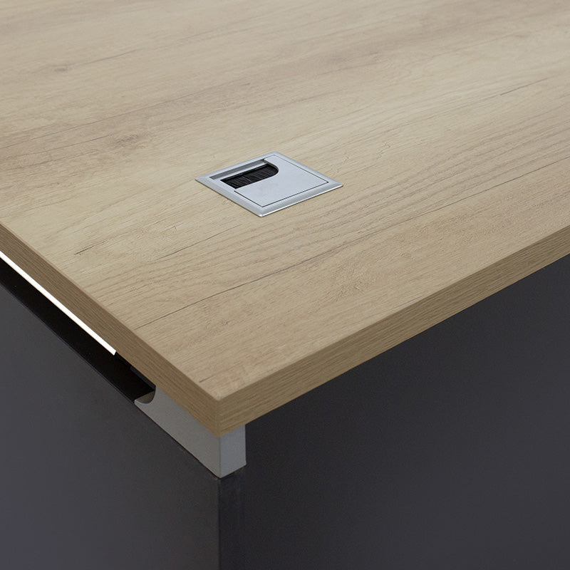 Birou manager Lotus, Stejar - Gri inchis, 150x80x75 cm, foto produs