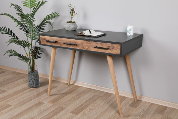 Birou Milano cu 2 sertare, Stejar Gri, 105x79x55 cm