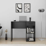 Birou Modern Adore Concept cu Sertar și 2 Rafturi, Alb - Maro - Stejar - Antracit, 90x52x75 cm - Antracit