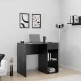 Birou Modern Adore Concept cu Sertar și 2 Rafturi, Alb - Maro - Stejar - Antracit, 90x52x75 cm - Antracit