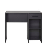 Birou Modern Adore Concept cu Sertar și 2 Rafturi, Alb - Maro - Stejar - Antracit, 90x52x75 cm - Antracit